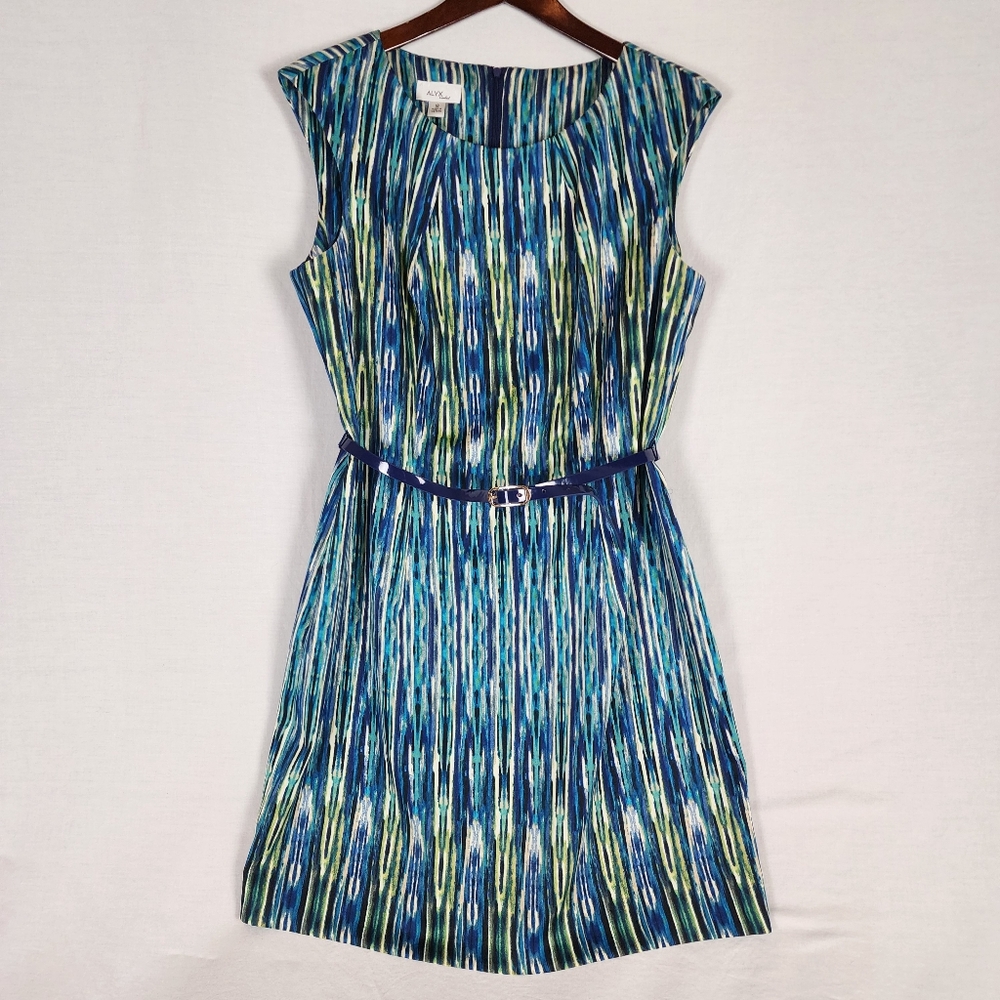 Alyx Limited Belted Blue & Teal Dress